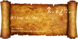 Kling Éda névjegykártya