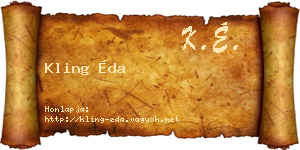 Kling Éda névjegykártya